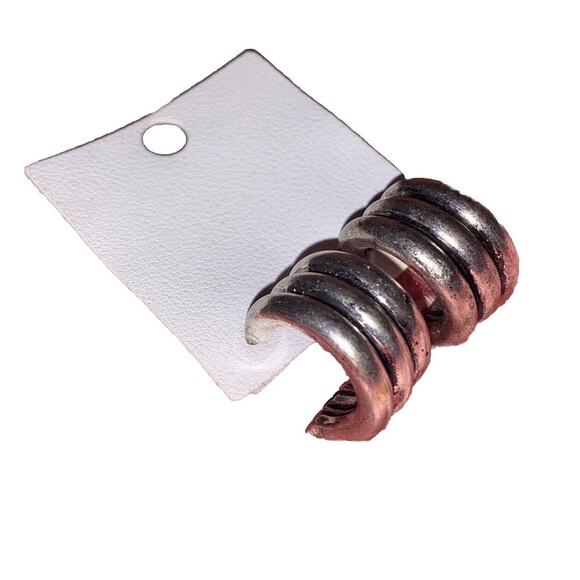 NWT Free People Mazza Hoops Huggie Modern Chunky Silver Tone Tube Triple - Picture 1 of 9